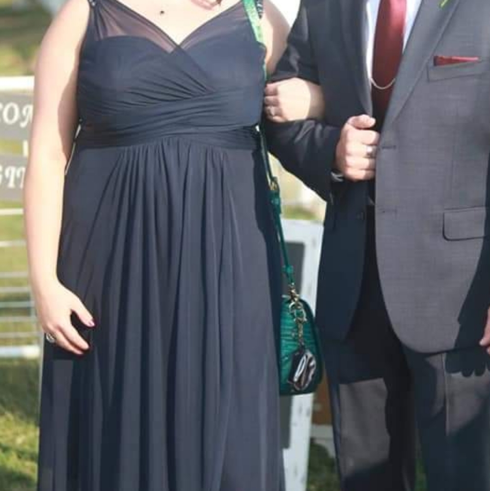 Navy plus size tulle gown adrianna papell